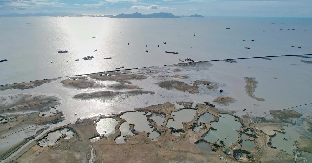 Flycam hiện trạng dự án đô thị lấn biển Cần Giờ sau gần nửa năm khởi công