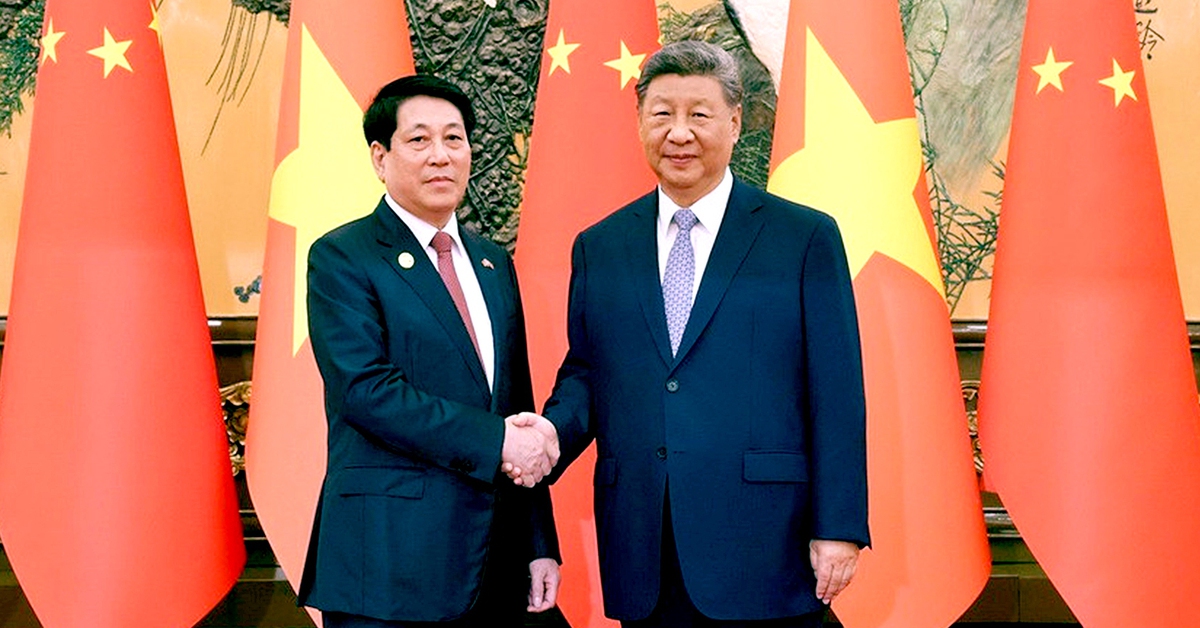 Chủ tịch nước Lương Cường hội đàm Tổng Bí thư, Chủ tịch nước Trung Quốc Tập Cận Bình