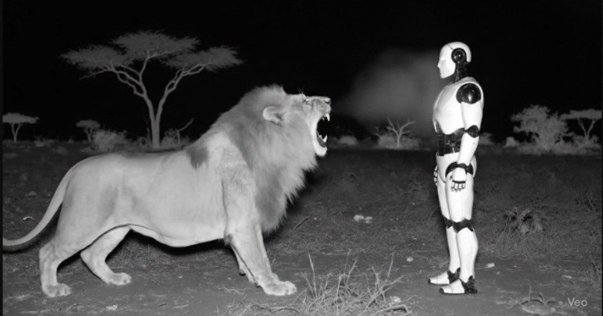 Có thật sư tử sợ sệt khi đứng trước robot AI?