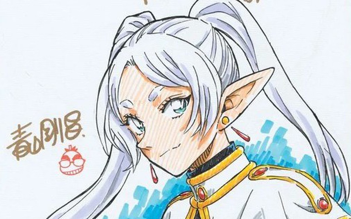 Tác giả Conan vẽ tặng Frieren nhân dịp anime ra mắt mùa 2