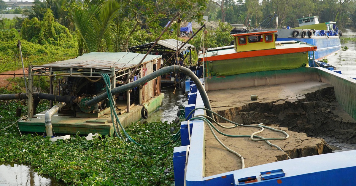 Tạm giữ 5 sà lan, 4 tàu bơm cát không rõ nguồn gốc đến các vựa vật liệu ở Bến Lức, Tây Ninh