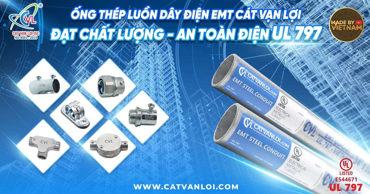 Ống thép EMT Cát Vạn Lợi chuẩn ANSI C80.3