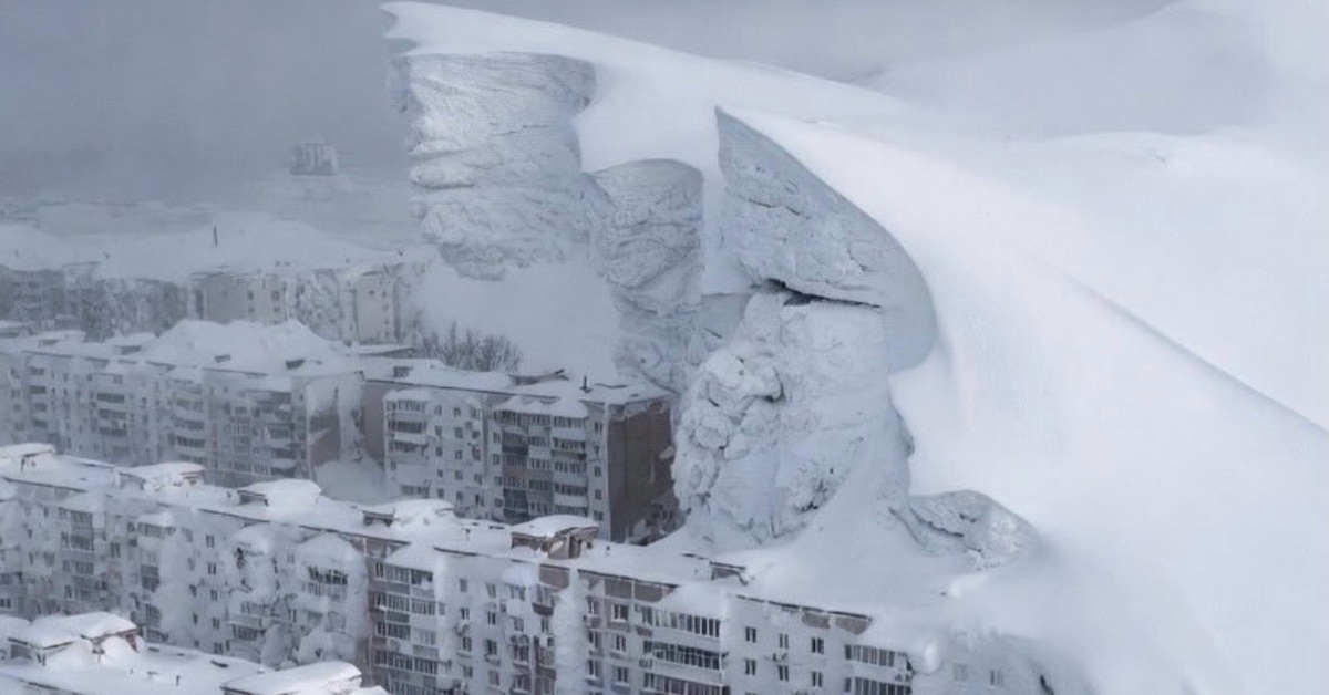 Thực hư loạt ảnh 'tuyết cao như sóng thần nuốt chửng nhiều tòa nhà' sau trận bão tuyết lịch sử ở Nga