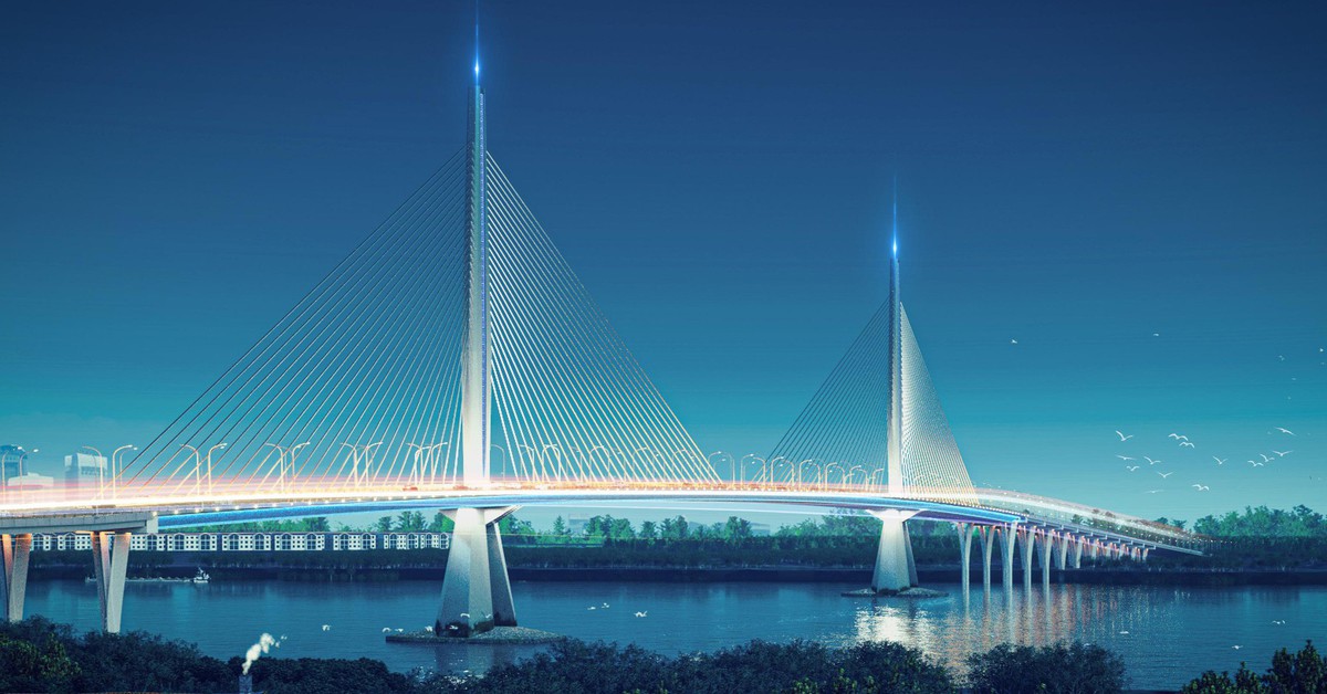 Phối cảnh cầu Long Hưng với thiết kế hình 'bảo kiếm' nối Đồng Nai và TP.HCM