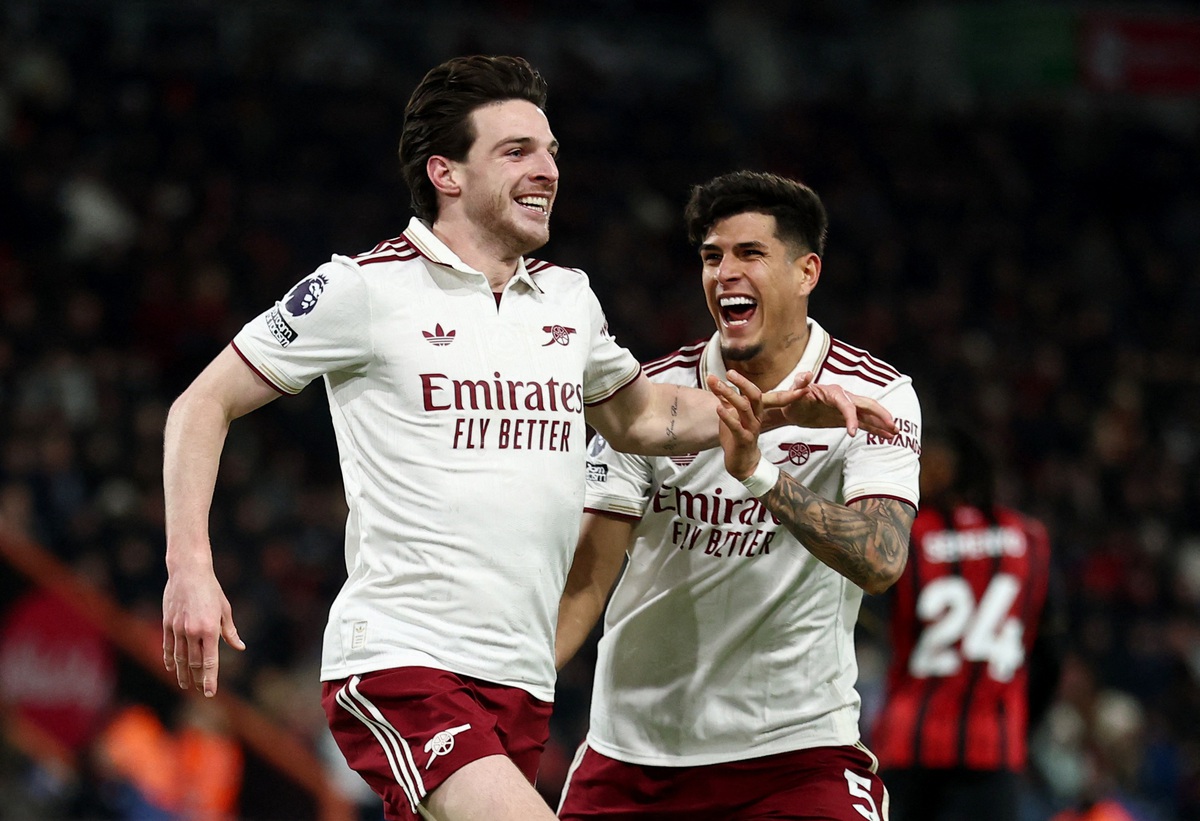 Declan Rice tỏa sáng giúp Arsenal lội ngược dòng kịch tính  trước Bournemouth