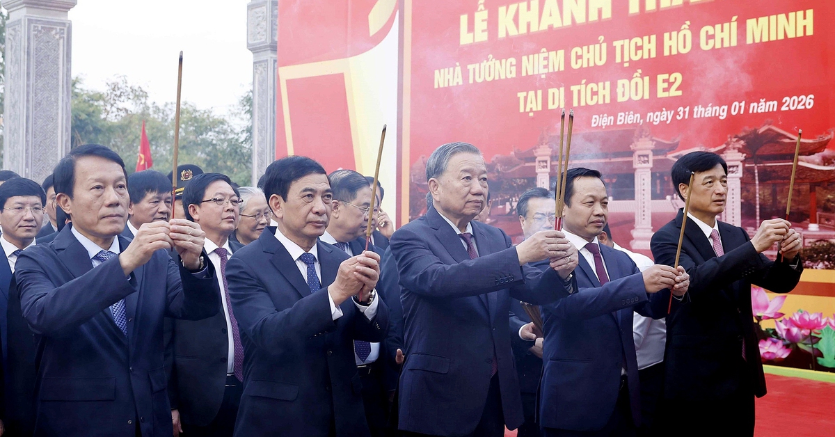 Tổng Bí thư Tô Lâm dự lễ khánh thành Nhà tưởng niệm Chủ tịch Hồ Chí Minh tại Di tích đồi E2