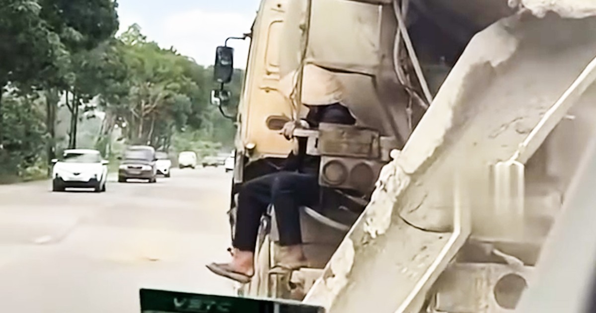 Photo : Tuổi Trẻ Hanoi : Un chauffeur de camion malaxeur sanctionné pour infractions