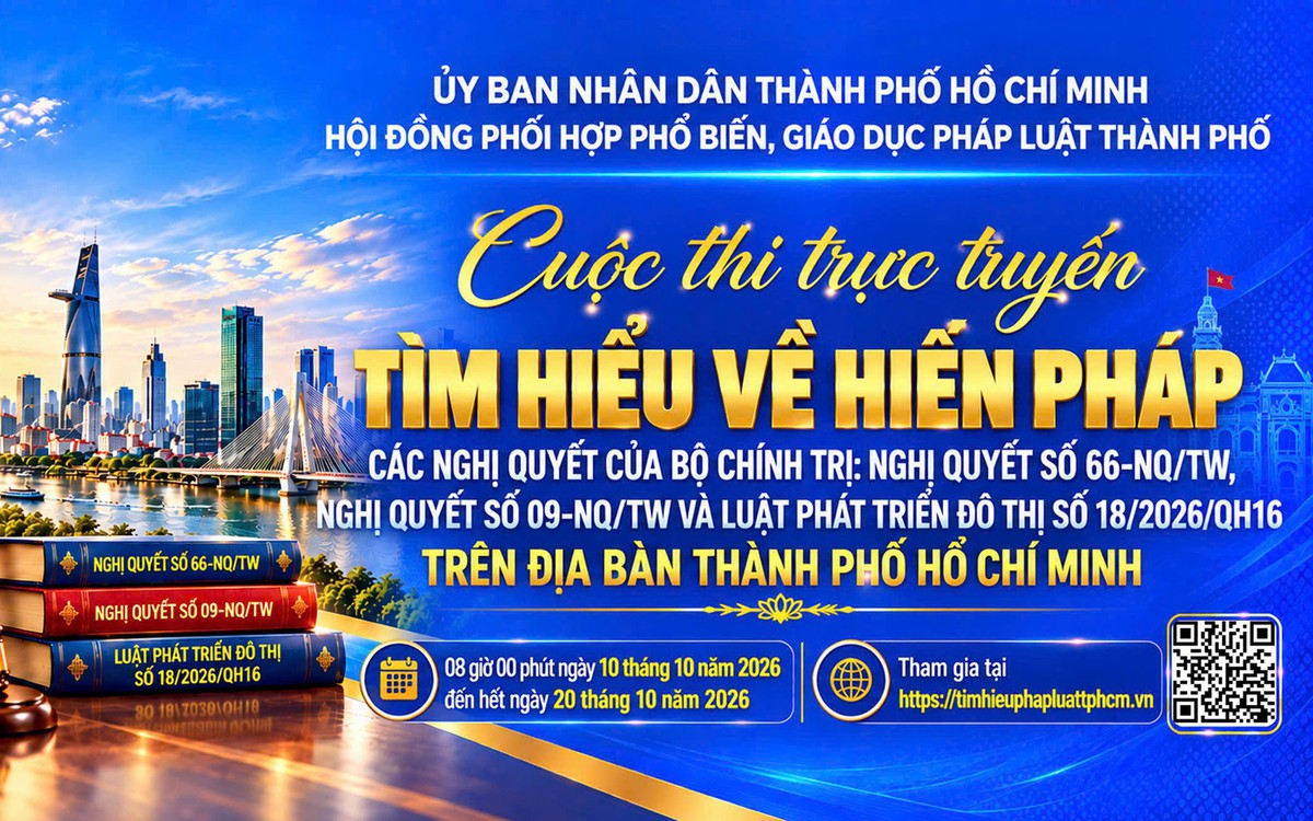 TP.HCM tổ chức thi trực tuyến tìm hiểu Hiến pháp, Luật Phát triển đô thị