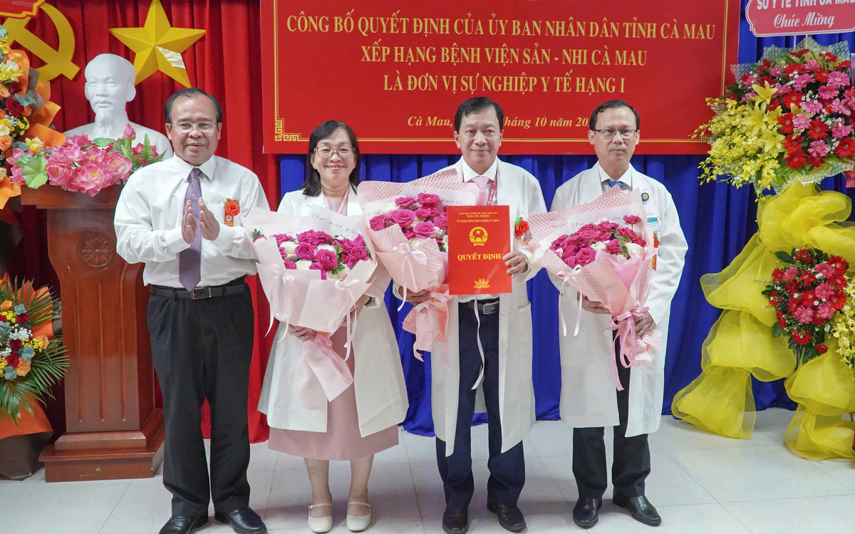 Bệnh viện Sản Nhi Cà Mau được xếp đơn vị sự nghiệp y tế hạng I