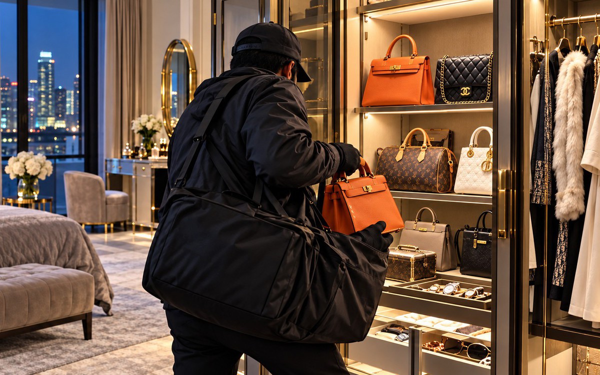 Tài xế 26 lần lẻn vào phòng ngủ nhà bà chủ, trộm loạt túi Hermès, Dior, Louis Vuitton