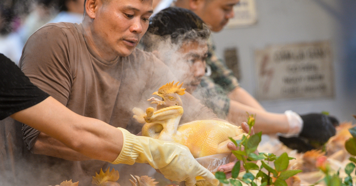 Gà lễ ngậm hoa hồng chạm mốc 1 triệu đồng/con, chợ Hà Nội 'nóng' ngày 29 Tết