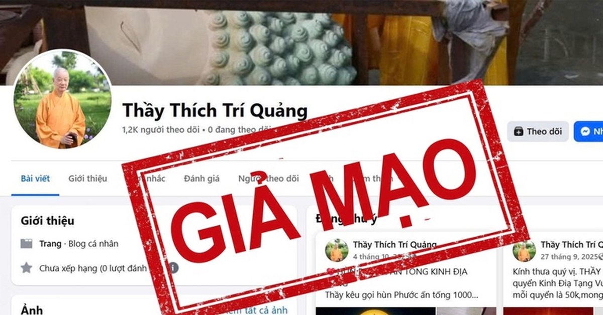 Mạo danh Đức Pháp chủ Thích Trí Quảng, kêu gọi chuyển tiền trục lợi