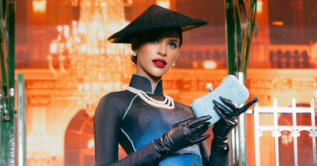 Tái sinh áo dài thập niên 60 bằng kỹ thuật nhuộm ombre và vẽ tay