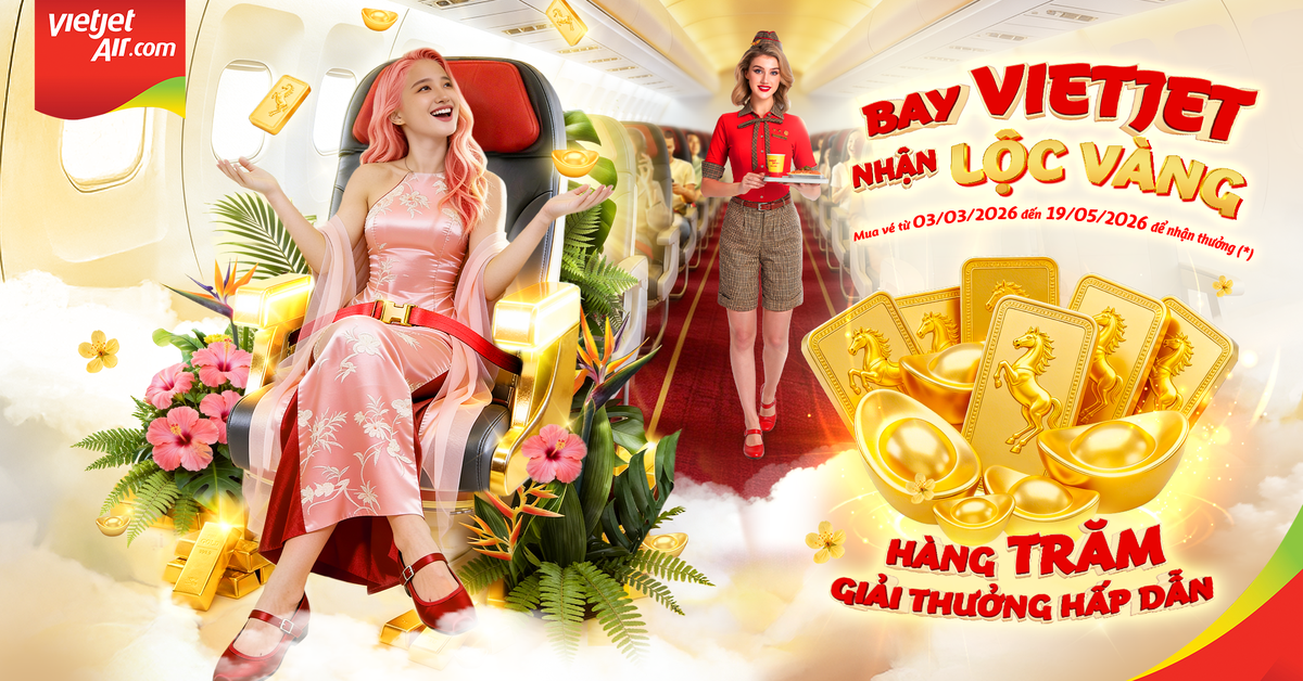 Bay Vietjet đầu năm, rước lộc vàng may mắn
