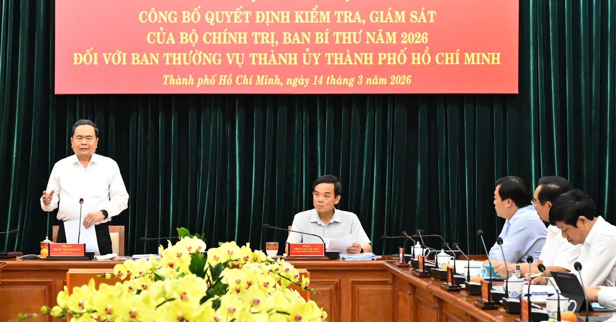 Công bố quyết định kiểm tra, giám sát năm 2026 đối với Ban Thường vụ Thành ủy TP.HCM