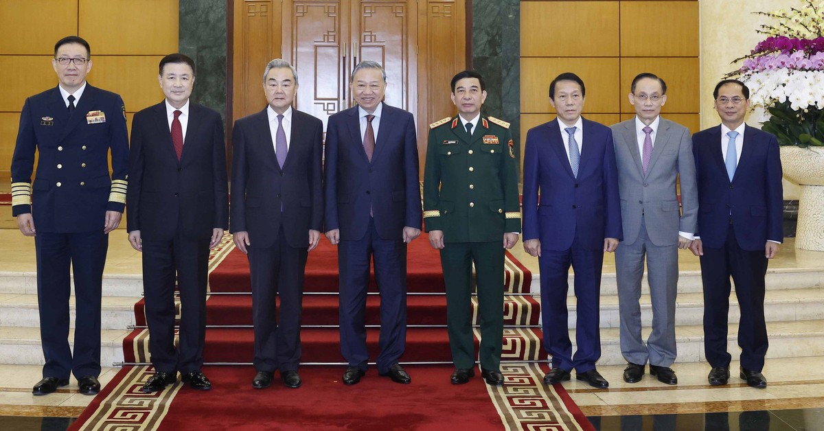Tổng Bí thư Tô Lâm tiếp 3 Bộ trưởng Bộ Ngoại giao, Bộ Quốc phòng và Bộ Công an Trung Quốc