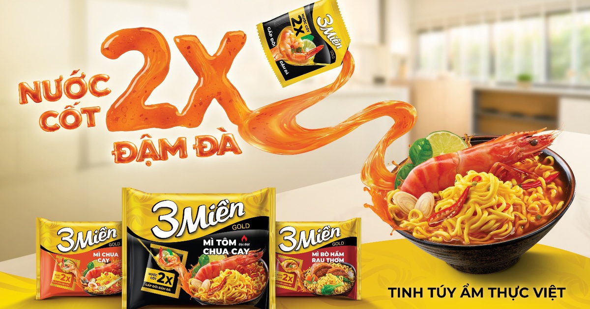 Bí quyết từ gói nước cốt 2X gấp đôi đậm đà từ mì 3 Miền