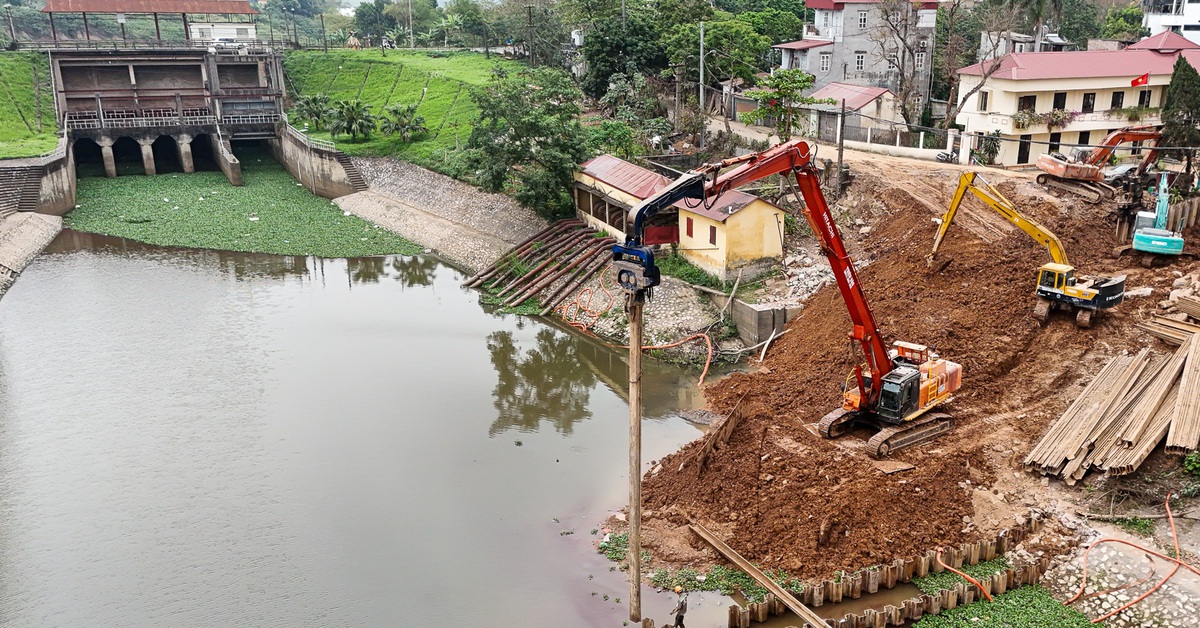 Cận cảnh loạt 'đại công trường' các dự án chống ngập ở Hà Nội đang hối hả thi công