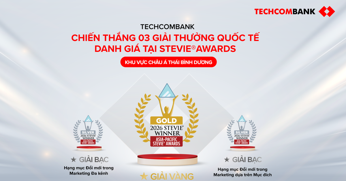 Techcombank lập ‘hat-trick’ giải thưởng Stevie Awards, vượt hơn 1.000 đề cử khu vực