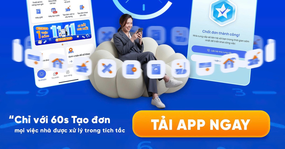 Trải nghiệm tiện ích ‘tất cả trong một’ từ ứng dụng gọi thợ 5Sao