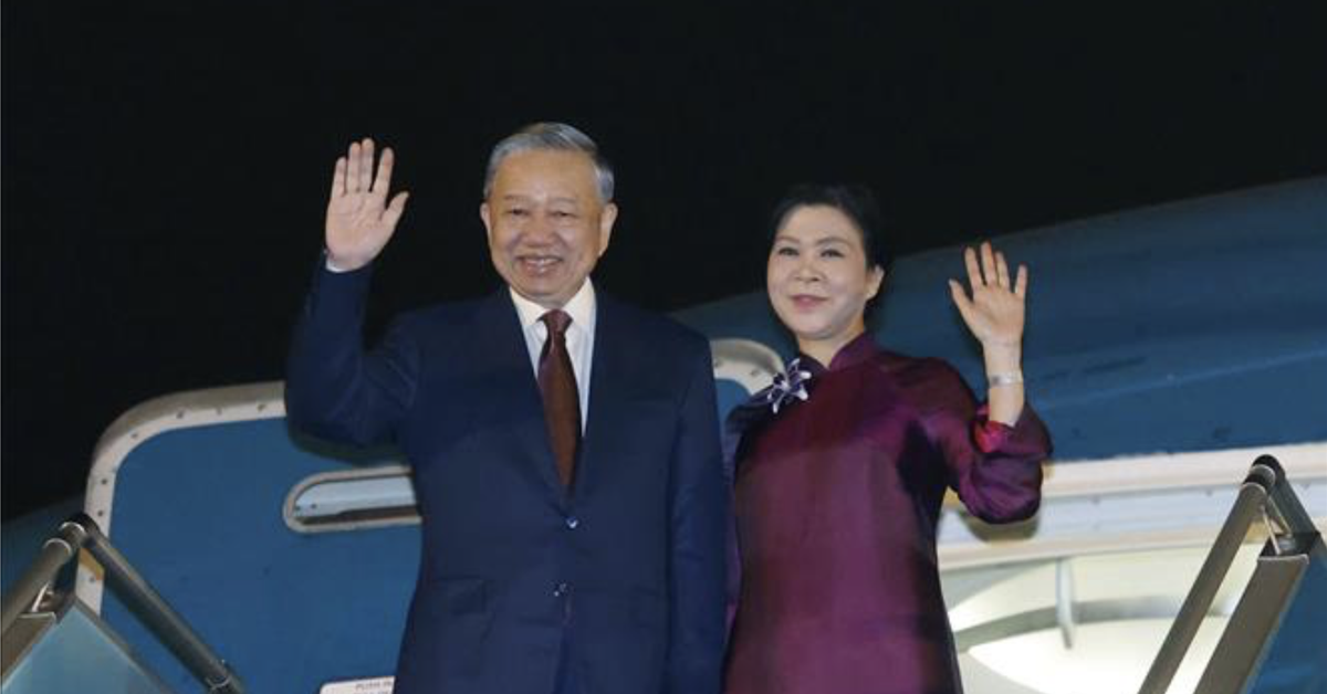 Tổng Bí thư, Chủ tịch nước Tô Lâm và Phu nhân lên đường thăm cấp Nhà nước đến Trung Quốc