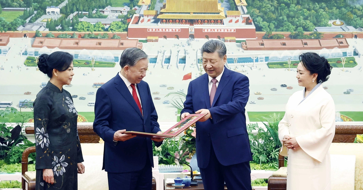 Tổng Bí thư, Chủ tịch nước Trung Quốc mời trà Tổng Bí thư, Chủ tịch nước Tô Lâm