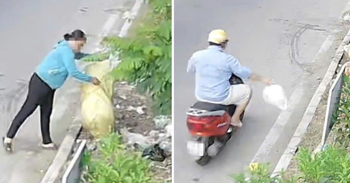 Xử phạt 2 người vứt rác trên đường Nguyễn Văn Linh, mỗi người 1,5 triệu đồng