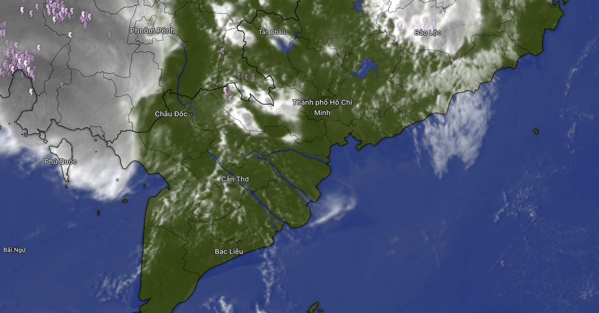 Mây dông hình thành, Lâm Đồng, Đồng Tháp, Vĩnh Long, Tây Ninh đón mưa trước, về tối càng lan rộng