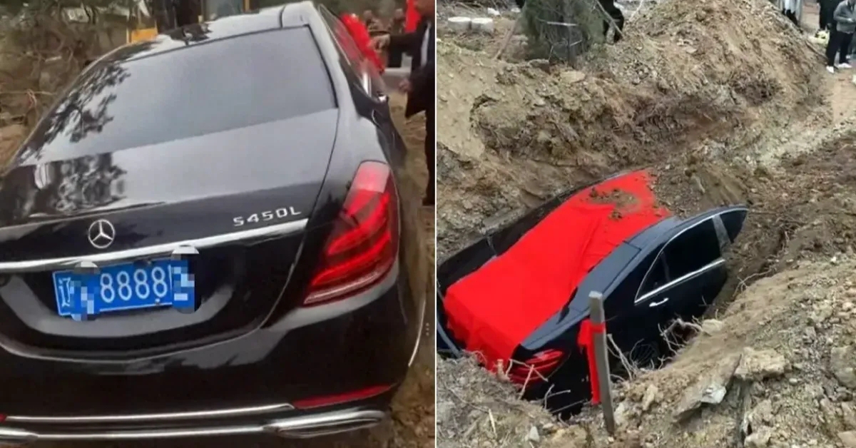 Chôn xe Mercedes tiền tỉ làm đồ tùy táng gây sốc