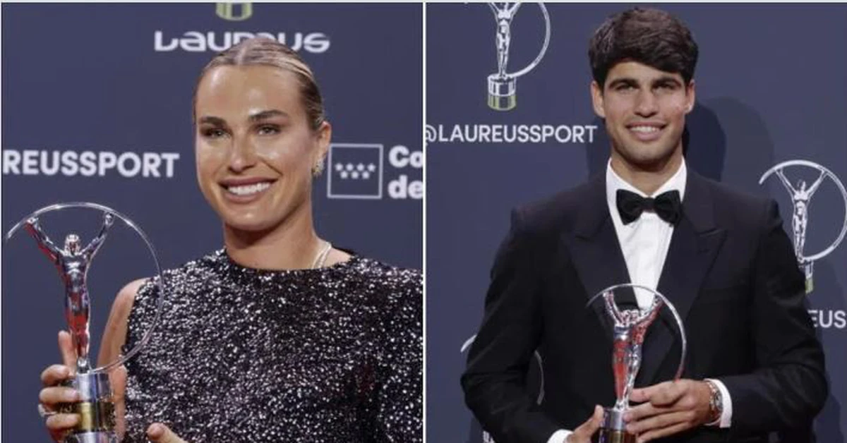 Hai tay vợt Sabalenka và Alcaraz đoạt giải 'Oscar thể thao'