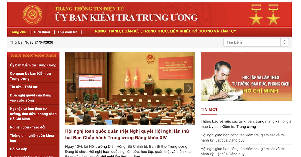 Ủy ban Kiểm tra Trung ương cảnh báo việc giả mạo