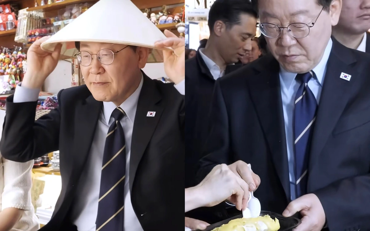 Tổng thống Hàn Quốc đội nón lá, thích thú thưởng thức sầu riêng