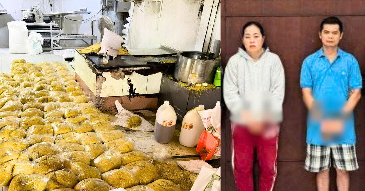 Bắt hai vợ chồng sản xuất gần 3.000 tấn mì tươi chứa hàn the, thủy tinh lỏng