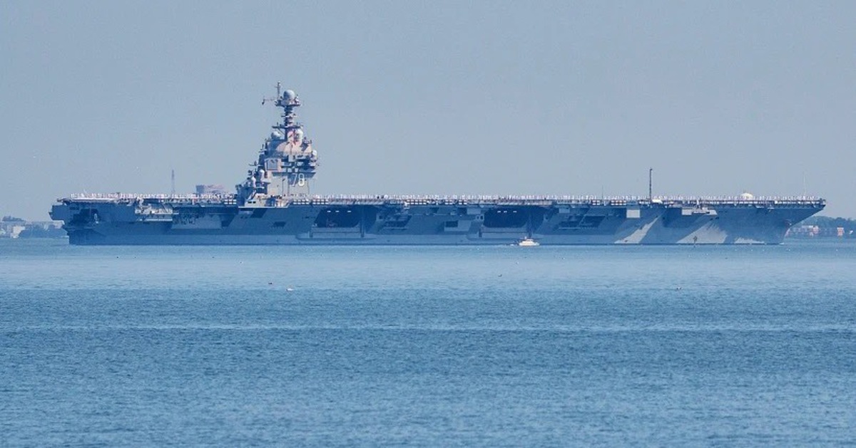 Tàu sân bay lớn nhất thế giới USS Gerald R. Ford của Mỹ lên đường về nước