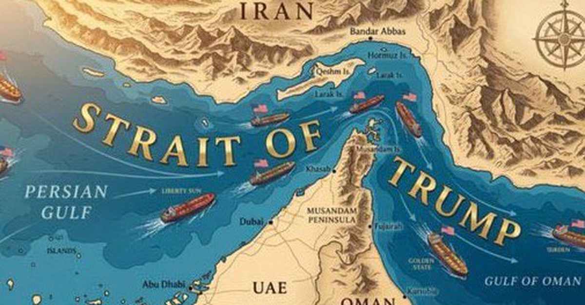 Ông Trump đăng hình đổi tên Hormuz thành 'eo biển Trump', giá dầu vượt 126 USD
