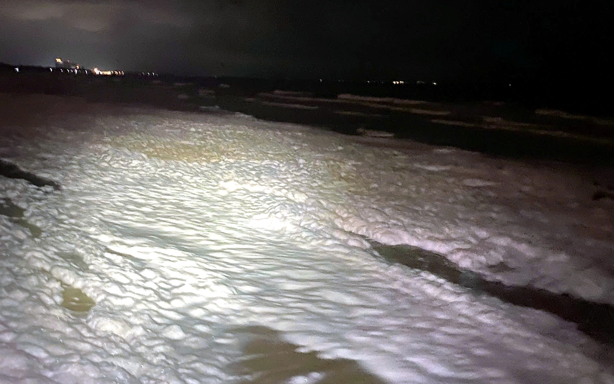 Sau chuyện nước biển đổi màu, biển Vũng Tàu nổi bọt trắng xóa nghi do tảo