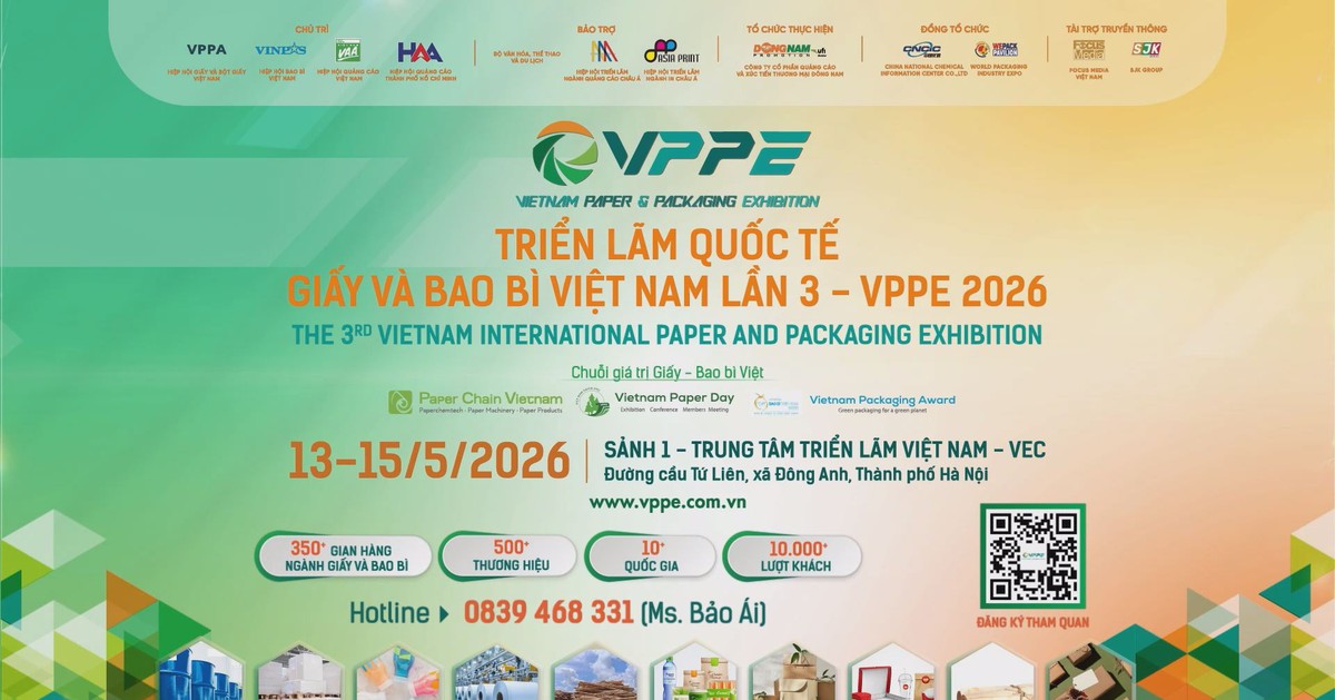 Triển lãm quốc tế giấy và bao bì Việt Nam lần 3 - VPPE 2026 sắp khai mạc tại Hà Nội