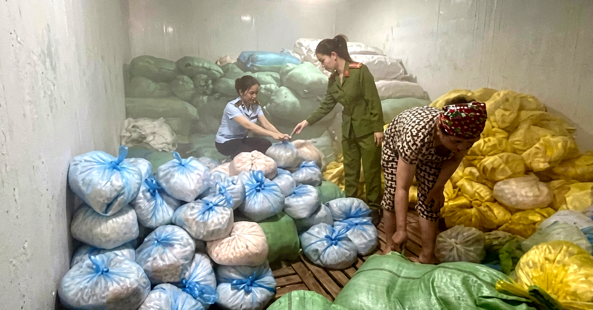 Tạm giữ hơn 14 tấn bì heo không rõ nguồn gốc ở Thanh Hóa