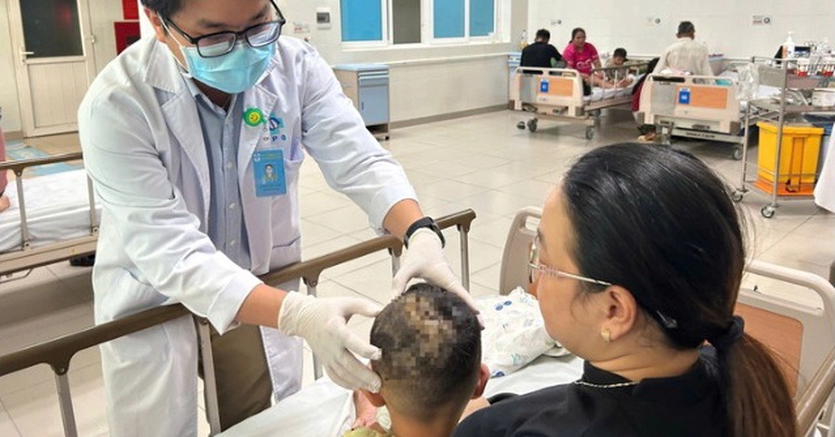 Bé trai 5 tuổi bị chó cắn rách da đầu, lộ xương sọ