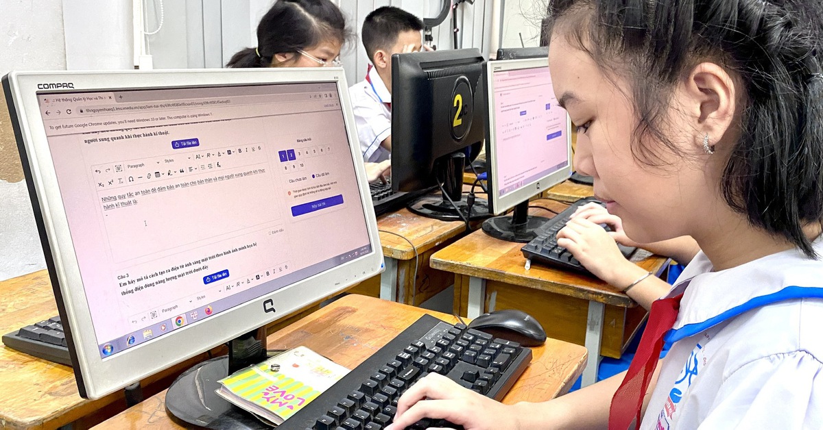 TP.HCM: 1 trường tiểu học cho học sinh kiểm tra học kỳ trên nền tảng số