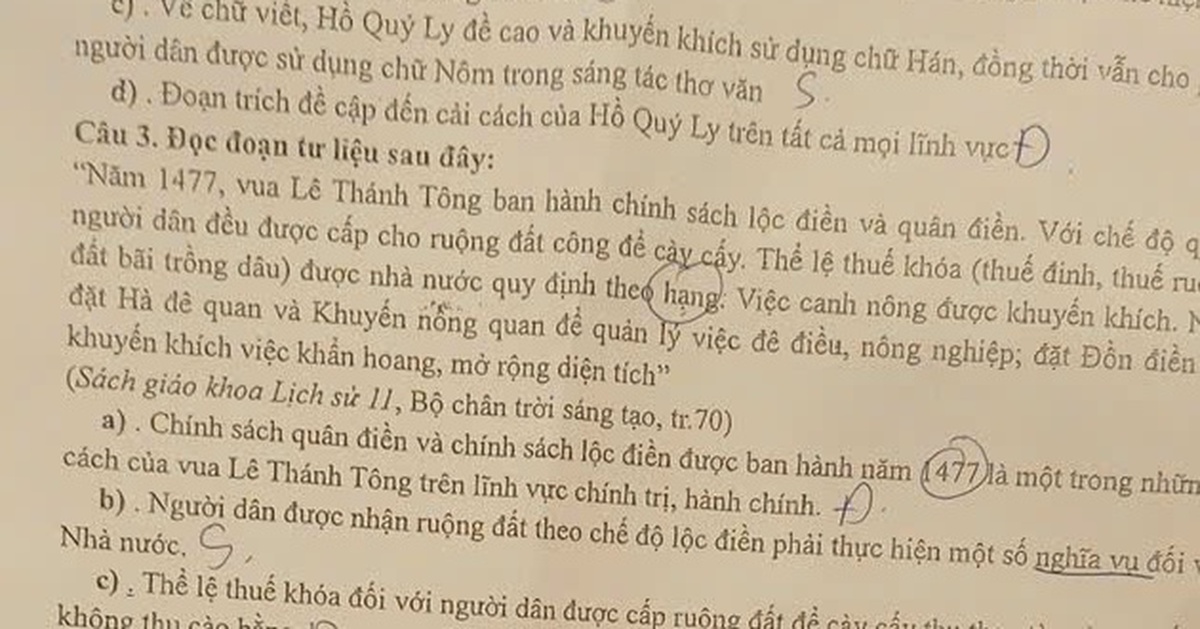 Đề thi kiểm tra cuối kỳ có dấu hiệu lạ: Do sai sót trong quá trình in đề thi