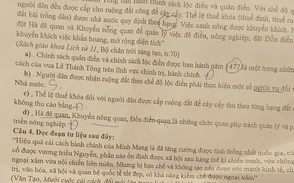 Đề thi kiểm tra cuối kỳ có dấu hiệu lạ: Do sai sót trong quá trình in đề thi