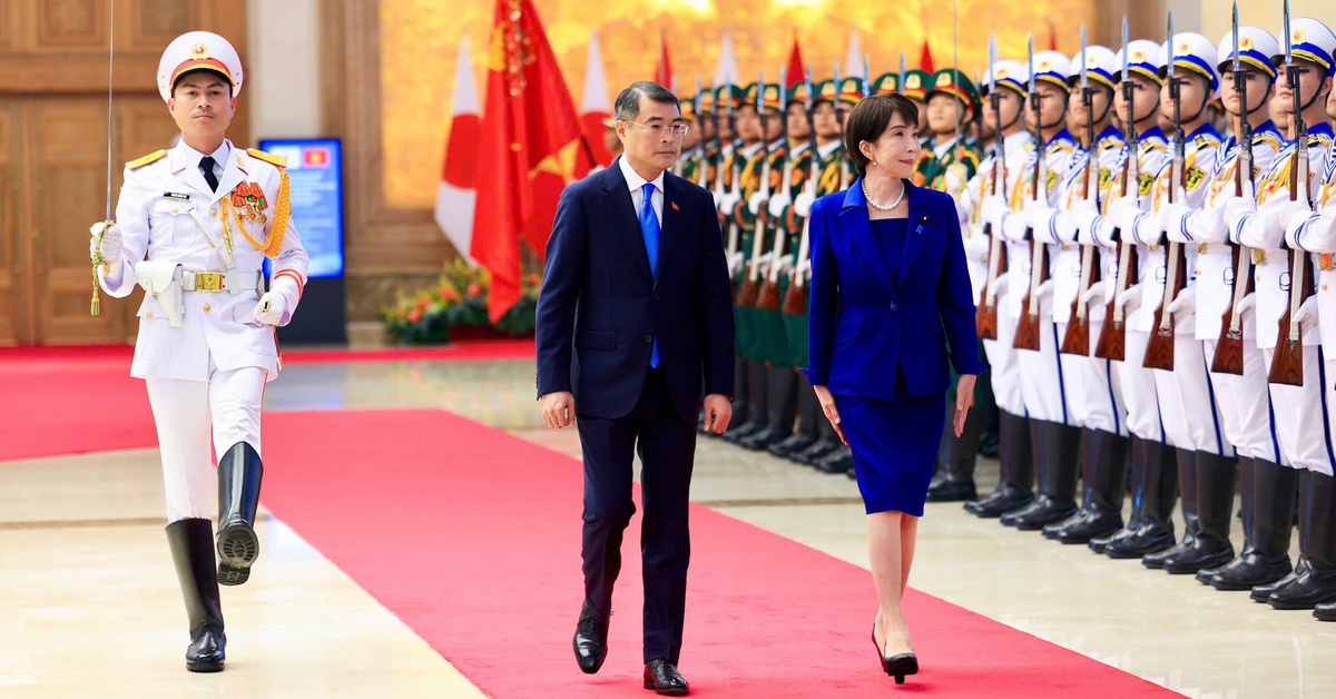 Lễ đón chính thức Thủ tướng Nhật Bản Takaichi Sanae tại Trụ sở Chính phủ