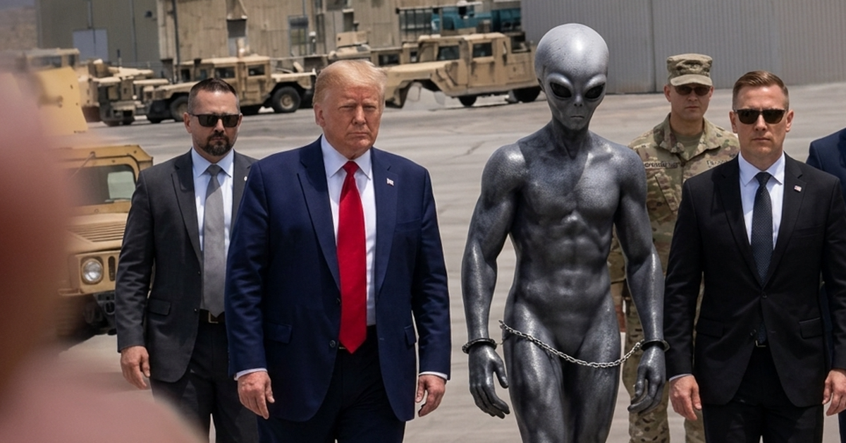 Ông Trump đăng ảnh 'bắt sống người ngoài hành tinh'