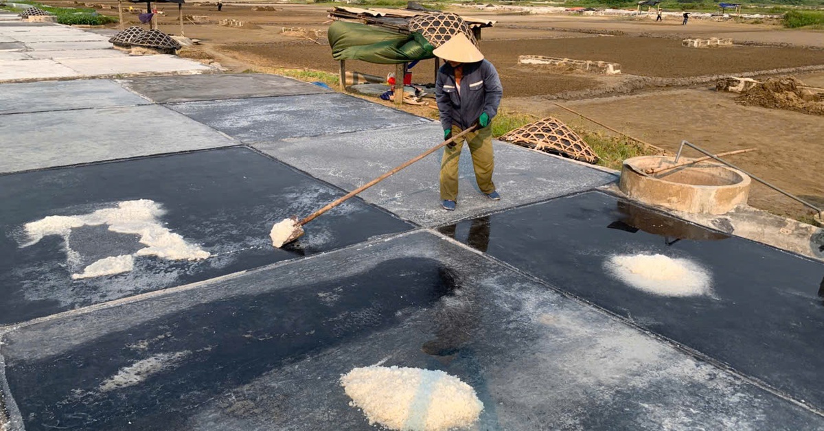 Nhọc nhằn nghề làm muối giữa trời nắng như đổ lửa