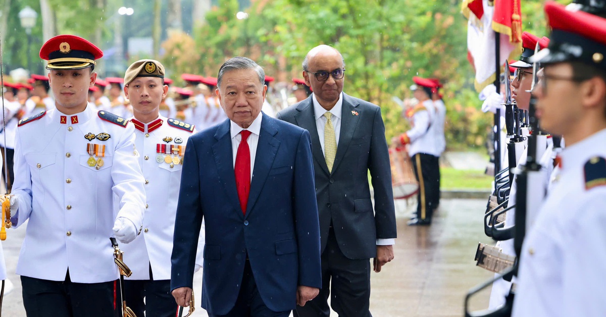 Lễ đón Tổng Bí thư, Chủ tịch nước Tô Lâm và Phu nhân tại Singapore