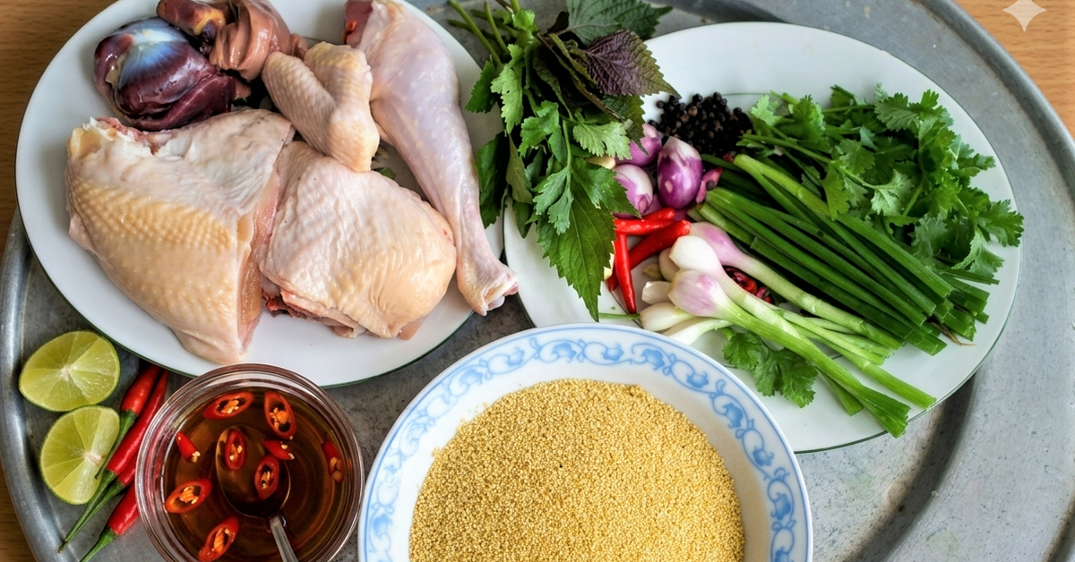 Cháo gà nấu với hạt kê, món ngon tiếp sức cho sĩ tử đi thi