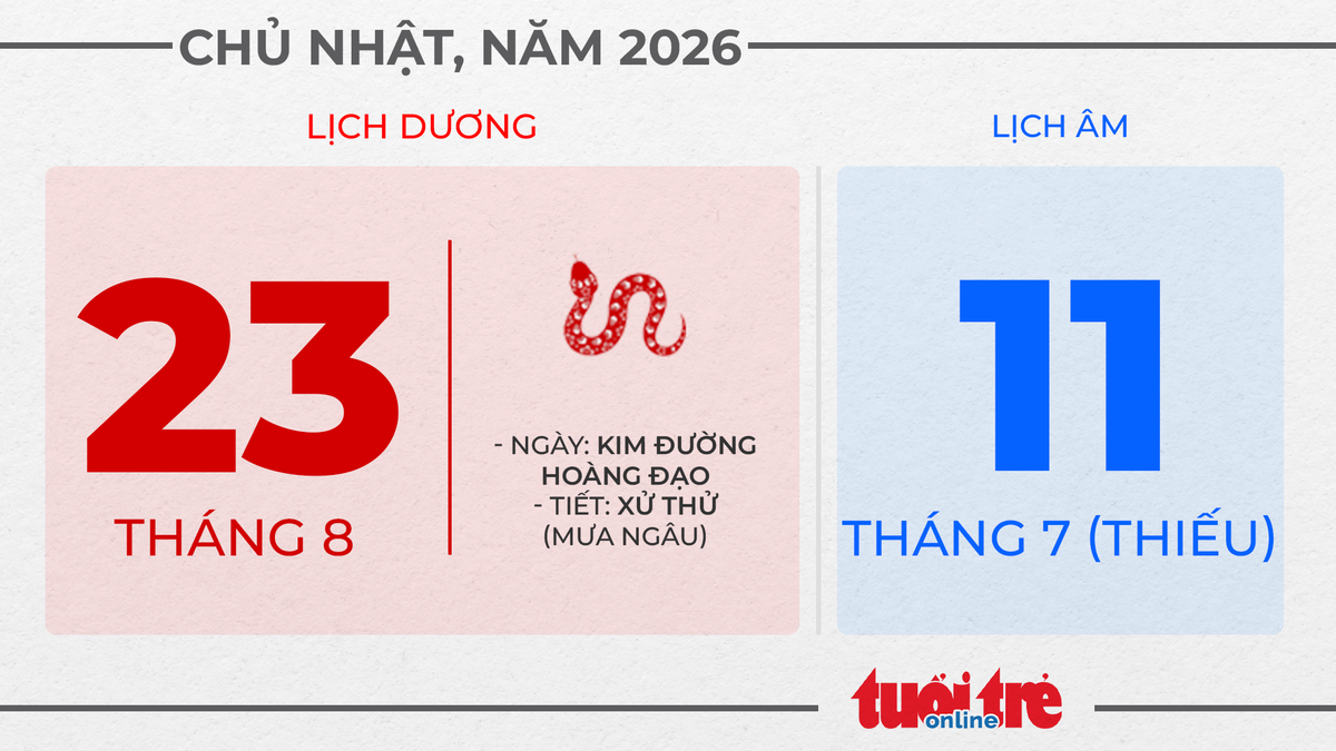 11. Chủ nhật, ngày 23 tháng 8 năm 2026