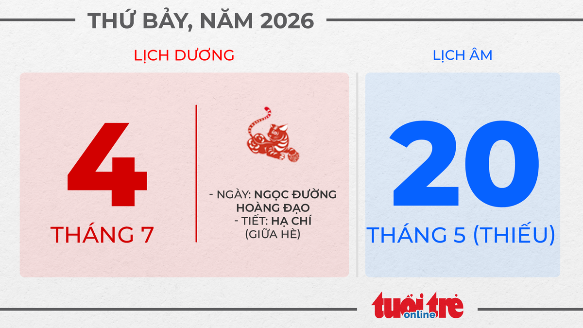 2. Thứ bảy, ngày 4 tháng 7 năm 2026