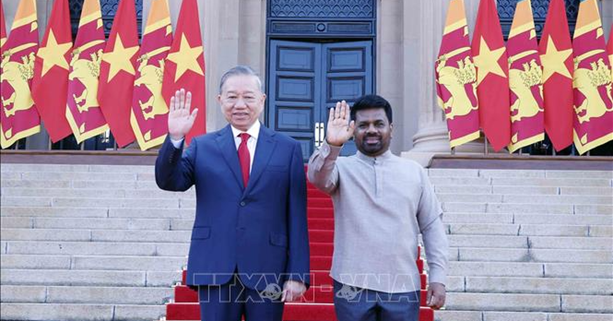 Lễ đón trọng thể Tổng Bí thư, Chủ tịch nước Tô Lâm thăm cấp Nhà nước Sri Lanka
